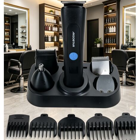 Tondeuse à cheveux Aigostar 5W, batterie rechargeable 500mAh, kit multifonction 3-en-1, tondeuse pour barbe, corps et poils, silencieuse et portable