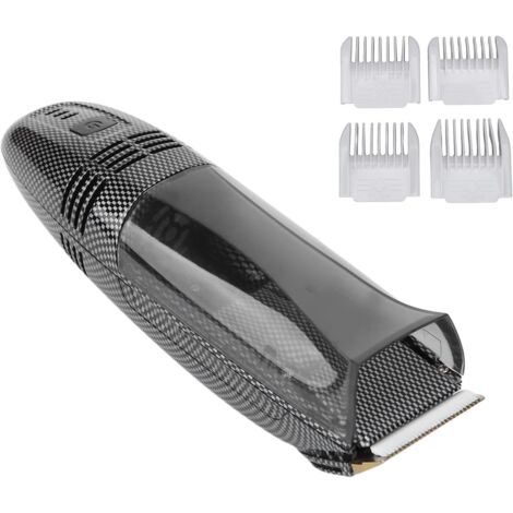 Tondeuse à Cheveux électrique Aspiration Automatique des Cheveux, Chargement Sûr, Facile Utiliser, Grand Compartiment de Rangement, Double Tête Efficace, avec 4 Peignes -