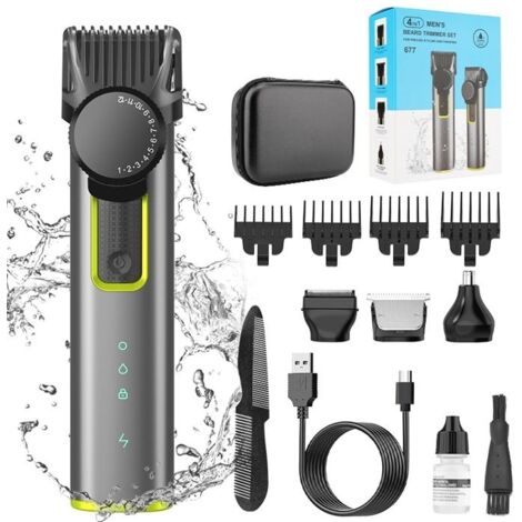 Tondeuse à cheveux électrique multifonctionnelle 4 en 1, chargeur USB, étanche IPX5, professionnelle, rasoir pour le nez et le nez