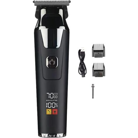 Tondeuse à cheveux électrique – Rasoir silencieux de 3,94 pouces, tondeuses rechargeables, écran intelligent, appareil toilettage sans fil, construction en métal ABS  Outil professionne -