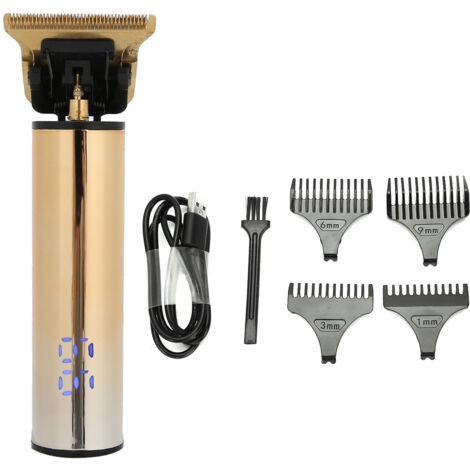 Tondeuse à Cheveux Électrique Rechargeable Portable - Outil de Coupe et Styling Doré
