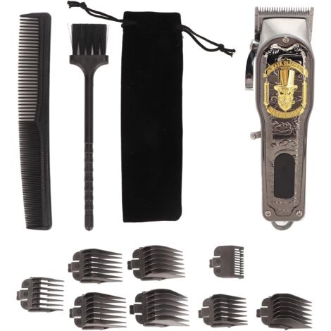 Tondeuse à cheveux électrique Salon de coiffure Kit tondeuses rétro affichage numérique -