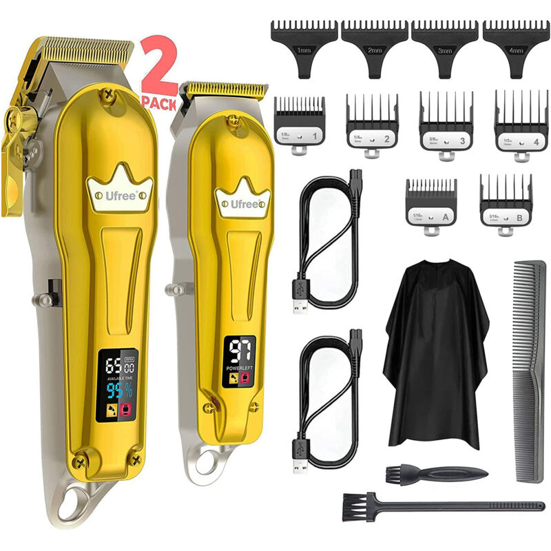 Tondeuse à cheveux pour homme + kit de tondeuse à lame en t, tondeuse à cheveux professionnelle sans fil pour kit de coupe de cheveux, tondeuse à
