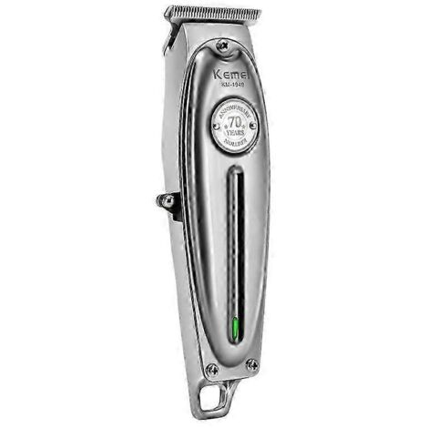 Tondeuse à cheveux professionnelle KEMEI KM-1949, rechargeable par USB, pour hommes, électrique et sans fil - Argent