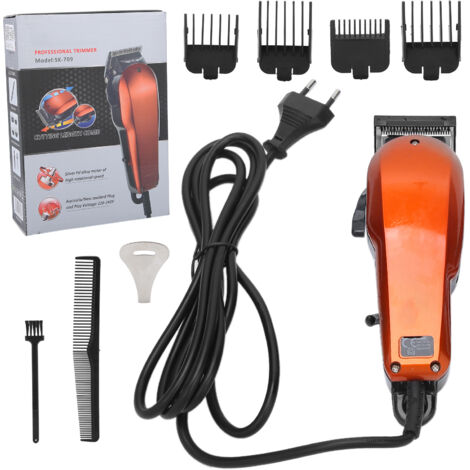 Tondeuse à Cheveux Professionnelle Kit Coiffure à Domicile, Appareil de Coupe Électrique, Prise UE 220‑240V Orange