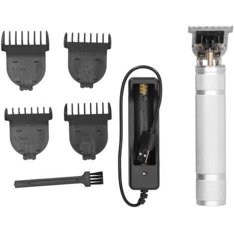 Tondeuse à Cheveux Professionnelle Rechargeable pour Barbershop - Lame T en Argent