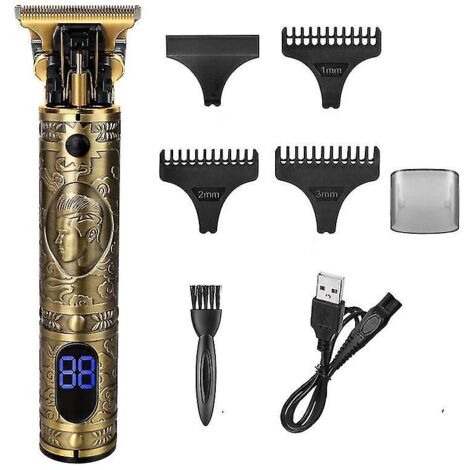 Tondeuse à cheveux professionnelle sans fil pour hommes, écran LED, kit tondeuse à barbe rechargeable, fonctionnement silencieux pour enfants