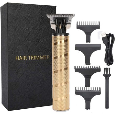 Tondeuse à cheveux professionnelle sans fil, tondeuse électrique avec lame en T, conception ergonomique pour un rasage douceur, rasoir faible bruit batterie au -