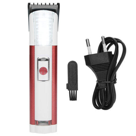 Tondeuse à Cheveux Rechargeable Électrique, Machine de Coupe et Styling avec Prise EU 220V Rouge