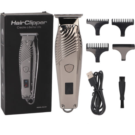 Tondeuse à Cheveux Rechargeable Silencieuse et Sécurisée pour Hommes avec 3 Peignes de Guidage