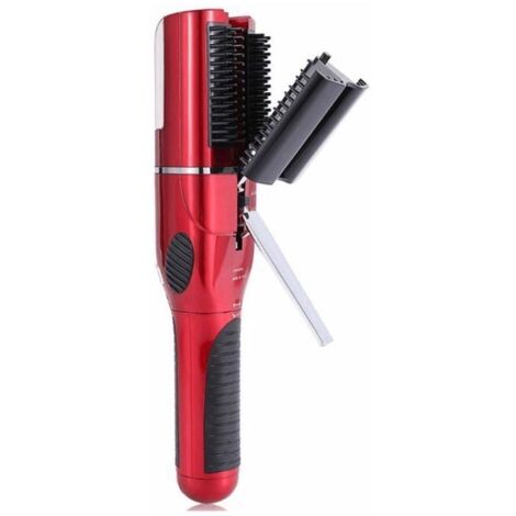 Tondeuse à cheveux sans fil 2 en 1 pour usage domestique, pour cheveux abîmés, fourchus, fragiles et bouclés (rouge)