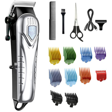 Tondeuse À Cheveux Sans Fil - Lame En Fibre De Carbone - Pour Tonte Corporelle Et Capillaire - 300 Min D'autonomie - Kit Complet Avec Ciseaux Et Peigne - 1 Pièce