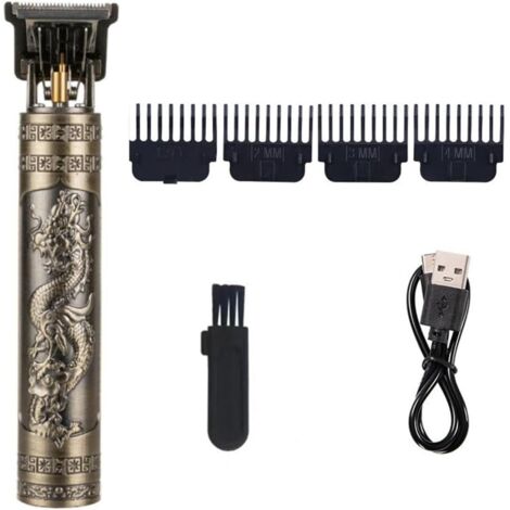 Tondeuse à cheveux sans fil pour homme, tondeuse rechargeable avec 4 peignes de guidage, charge USB, barbe électrique faible bruit la maison et le barbier -
