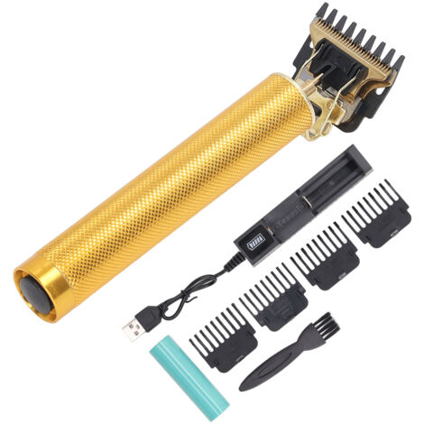 Tondeuse à Cheveux Sans Fil Professionnelle, Lame T en Alliage d'Aluminium, Rechargeable, Coupe Précise, Dorée