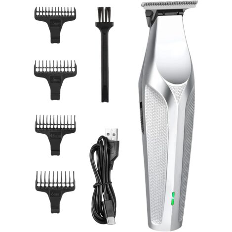 Tondeuse à cheveux sans fil, silencieuse de haute précision et rechargeable, tondeuse électrique pour voyage, camping, travail, maison, salon, salle bain, débutants -