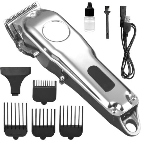 Tondeuse à cheveux sans fil USB pour homme avec 4 peignes guide et kit de tondeuse papa, mari, , animaux compagnie, petit ami, tête barbe, maison -