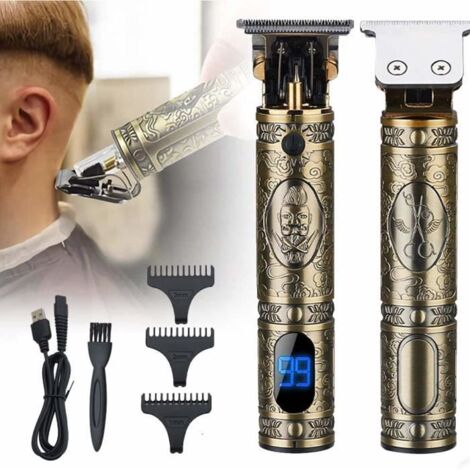 Tondeuse à cheveux - SURKER - Professionnelle - USB Rechargeable - Affichage LED - 3 Peignes de Guidage