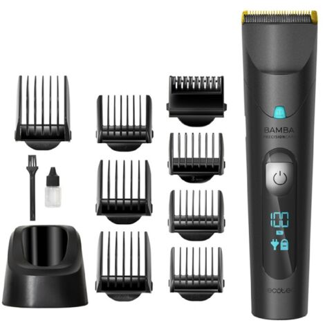 Tondeuse à cheveux with WET&DRY battery and blades withtitanium coating .