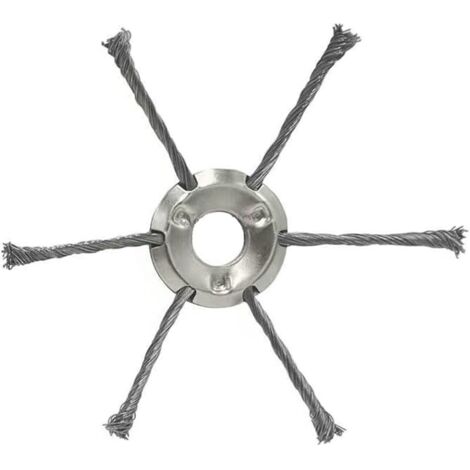 Tondeuse à fil d'acier Brosse rotative pour mauvaises herbes Tête de tondeuse à nœud torsadé 25,4 mm Diamètre du trou pour la tondeuse à gazon de batterie au lithium (6T)