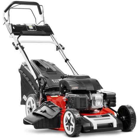 Tondeuse à gazon GLM880XE essence 224cc 7.5cv démarrage électrique 4 temps automoteur double lame acier 530mm 21" hauteur de coupe réglable et panier d'une capacité de 65L - Greencut