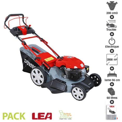 Tondeuse à gazon démarrage électrique mulching 200cm3 lame 56cm bac 60 litres DUNSCH DU12201-56B3ES