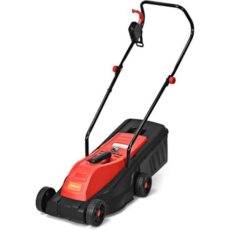 Tondeuse à gazon eléctrique 1200 w bac de ramassage 30 l 32 cm hauteur de coupe ajustable 25-55 cm