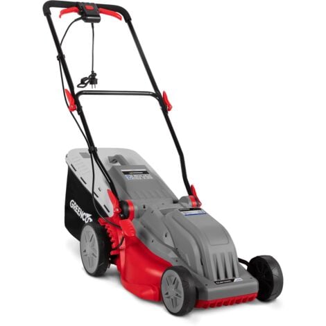 Tondeuse à gazon électrique 1600W 240V, lame à double tranchant de 380mm, 6 hauteurs de coupe réglables et bac de collecte de 45L - Greencut GLM1600C