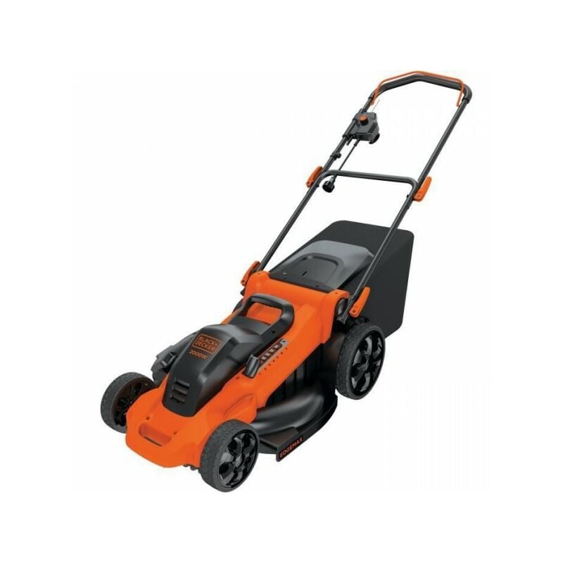 Black&decker - Tondeuse a Gazon électrique 48cm LM2000-QS black+decker - Fonction mulching, éjection latérale ou bac de ramassage souple 50L
