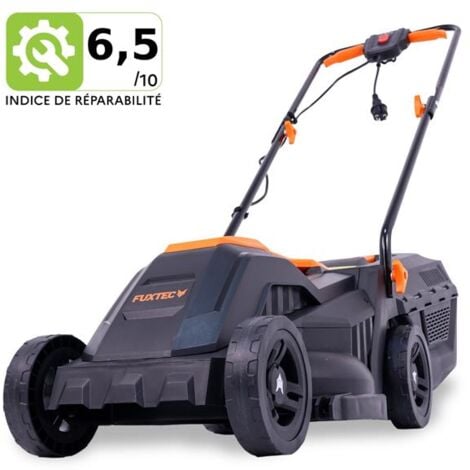 Tondeuse à Gazon électrique Filaire Poussée - FUXTEC FX-RME33 - 9Kg, Largeur 33cm, Bac De Ramassage 30L, Hauteur de Coupe 20-60mm, 1200Watt - 220V