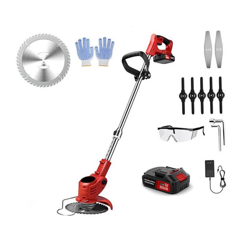 Tondeuse à gazon électrique sans fil 21 v, à pousser, pour le désherbage, 3 fonctions