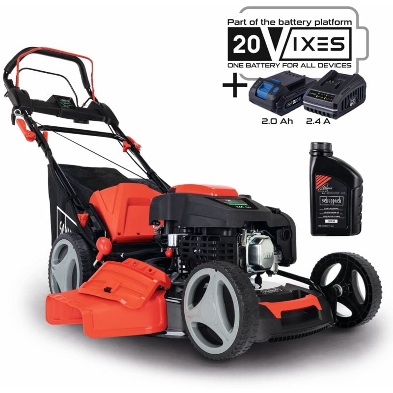 Scheppach - Tondeuse a gazon essence demarrage electrique MS225-53E + huile moteur