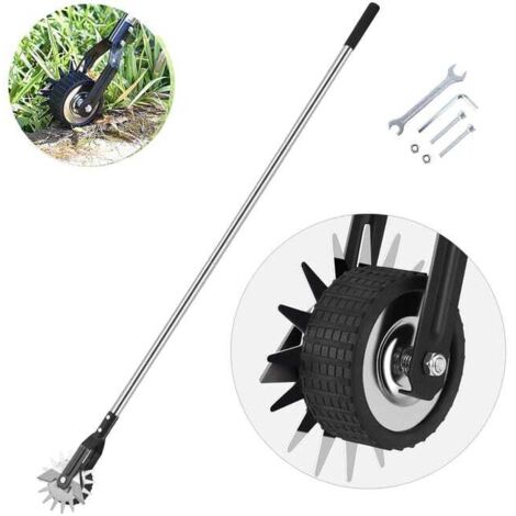 Tondeuse à gazon manuelle à roues – Manche en acier réglable 1,2 m, pour jardin et trottoir