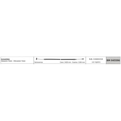 Tondeuse à gazon MOWOX PM4645S TRIKE câble 1428 mm gaine 1194 mm