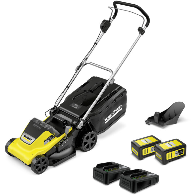 Tondeuse à gazon sans fil 36 v Karcher lmo 4-18 Dual Battery Set - 2 batterie 18 v / 5 Ah - moteur brushless - autonomie 450 m² - coupe 37 cm