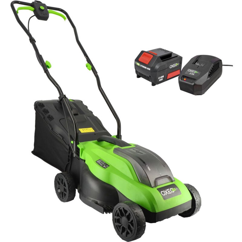 Tondeuse à gazon sans fil batterie 18V - Largeur 33cm - Hauteur coupe 25-65mm - Surface 280m² - Batterie grande capacité 4Ah