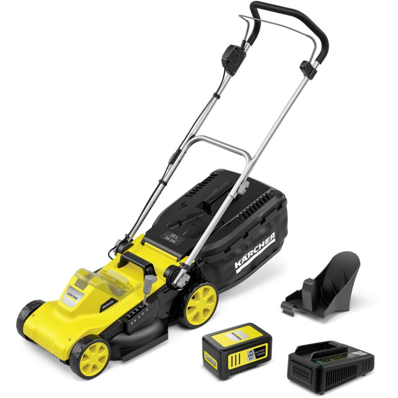 Tondeuse à gazon sans fil Karcher lmo 3-18 Battery Set (batterie 18 v incluse) - coupe 34 cm - moteur brushless - 350 m² d'autonomie