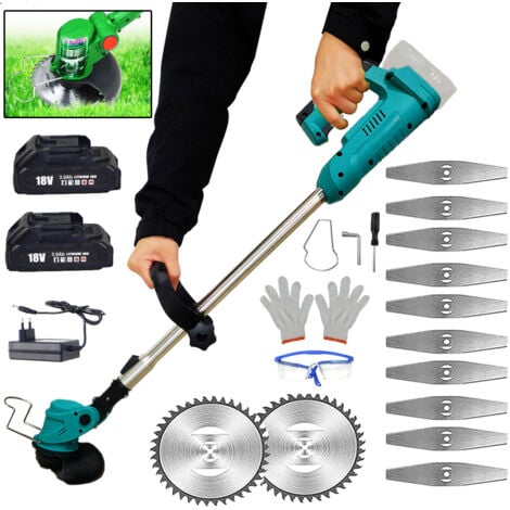 Tondeuse à gazon sans fil, tondeuse à gazon, coupe-bordures, coupe-bordures électrique, remplacement Compatible avec la batterie Makita, compatible avec la batterie Makita BL1830B, avec batterie 2x300