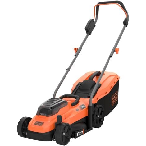 BLACK & DECKER Tondeuse à Gazon sans fil18V, 33 cm - BLACK+DECKER - avec 2 batteries 18V 2.0Ah - chargeur - BCMW3318L2-QW