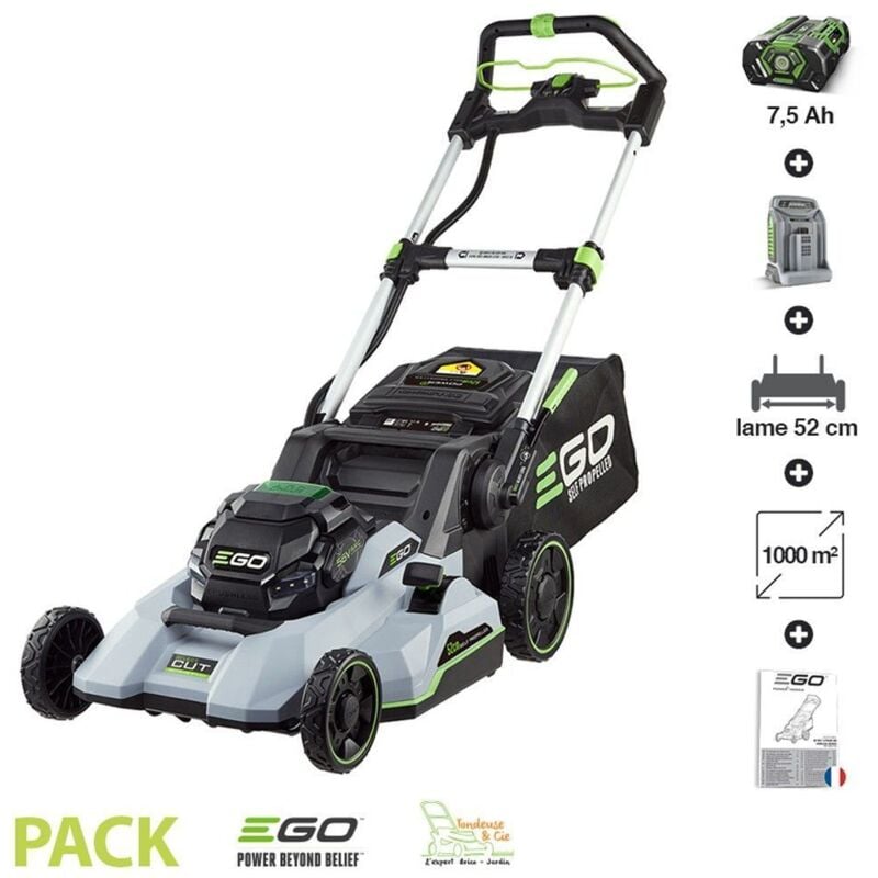 Ego Power+ - Tondeuse à gazon tractée Ego Power double lame 52 cm batterie 7,5Ah chargeur rapide inclus LM2135E-SP