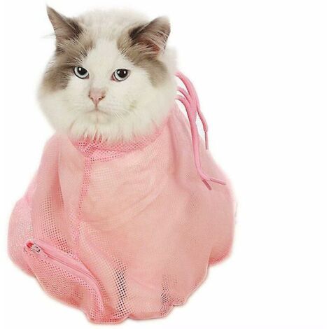Tondeuse à ongles pour chat et sac de douche anti-rayures - Fournitures pour chat (rose)