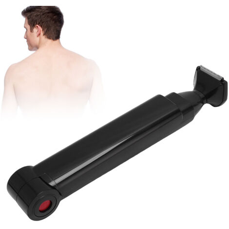 Tondeuse à poils arrière électrique pour homme avec 2 têtes, manche télescopique long, rechargeable par USB, kit de toilettage noir