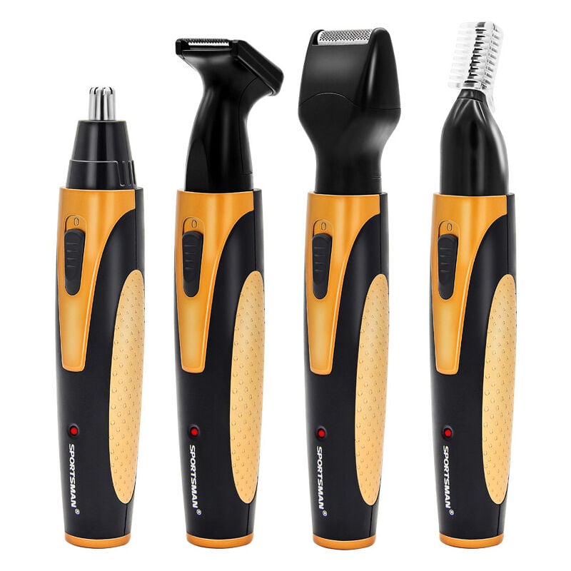 Tondeuse à poils de nez 4 en 1, tondeuse à barbe électronique - Or, lames rotatives