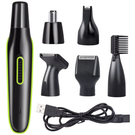 Tondeuse à poils de nez électrique rechargeable 5 en 1, rasoir et tondeuse à barbe/sourcils pour hommes