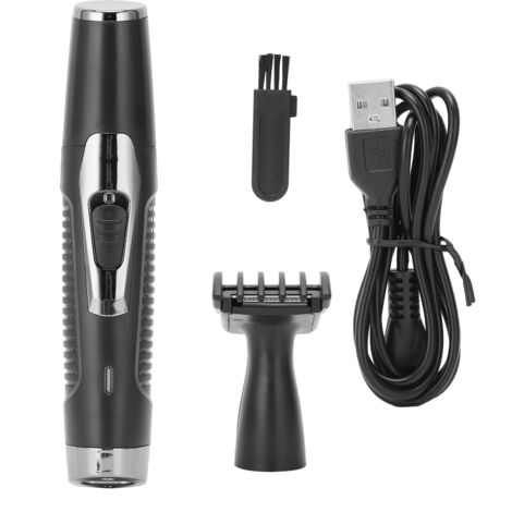 Tondeuse à Poils de Nez Rechargeable USB pour Hommes - Coupe-Barbe et Moustache - Kit Complet