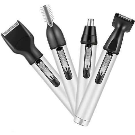 Tondeuse à poils d'oreilles et de nez 4 en 1 pour hommes, système professionnel de nettoyage des poils nasaux et narine rechargeable par USB, tondeuse à cheveux et à barbe légère 4 en 1