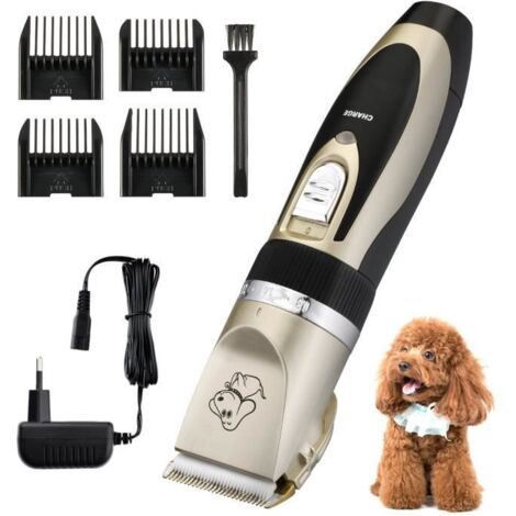 Tondeuse Animaux Electrique sans fil Rechargeable - HanCheng Kit Professionnel - OR