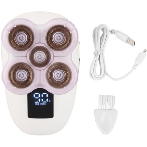 Tondeuse Barbe Électrique Imperméable Rechargeable - Rasoir et Coupe-Cheveux Blanc