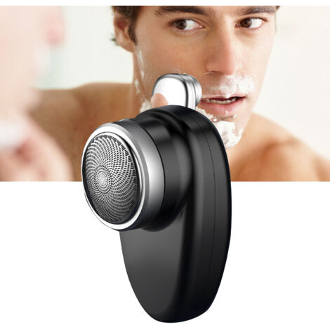 Tondeuse Barbe Électrique Portable Rechargeable Noir - Double Tête Lavable et Compacte