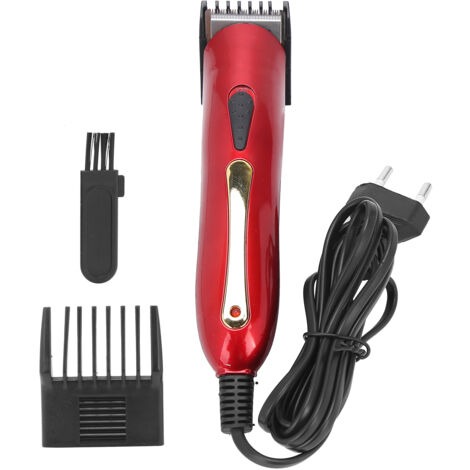 Tondeuse Barbe et Cheveux Professionnelle pour Homme - Tête de Coupe en Acier Inoxydable - Outil de Coiffure Précision - Prise EU 110‑240V Rouge