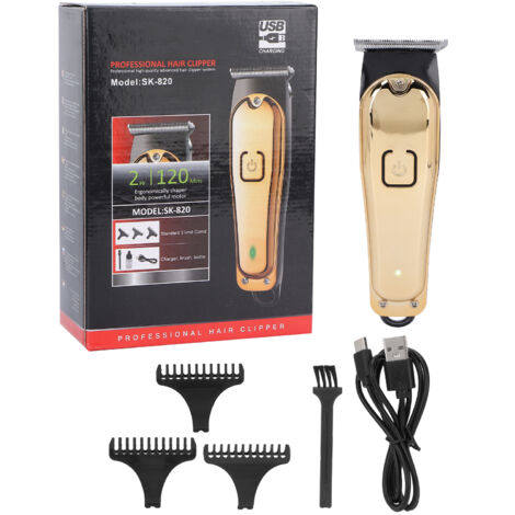 Tondeuse Barbe et Moustache de Précision - Kit Coupe Cheveux Électrique Professionnel Doré